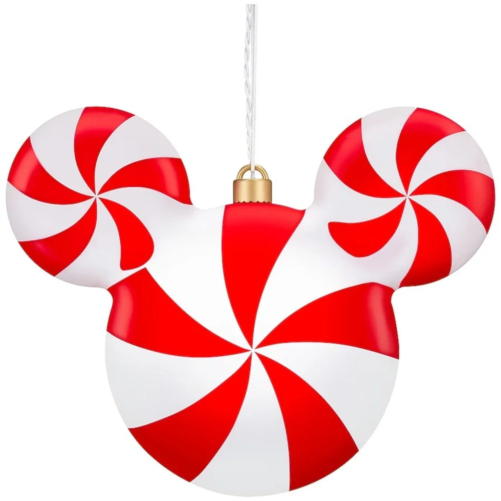 Mickey Mouse Peppermint Lighted Outdoor Christmas Ornament 14